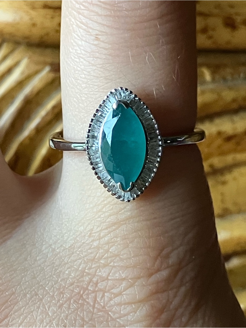Natural Grandidierite White Diamond Ring Size 9